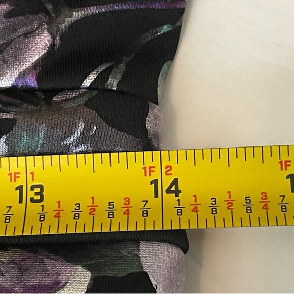 Stella & Julie Black W Metallic Floral Print Party WhimsiGoth Dress NWOT Size 6 - Picture 12 of 13